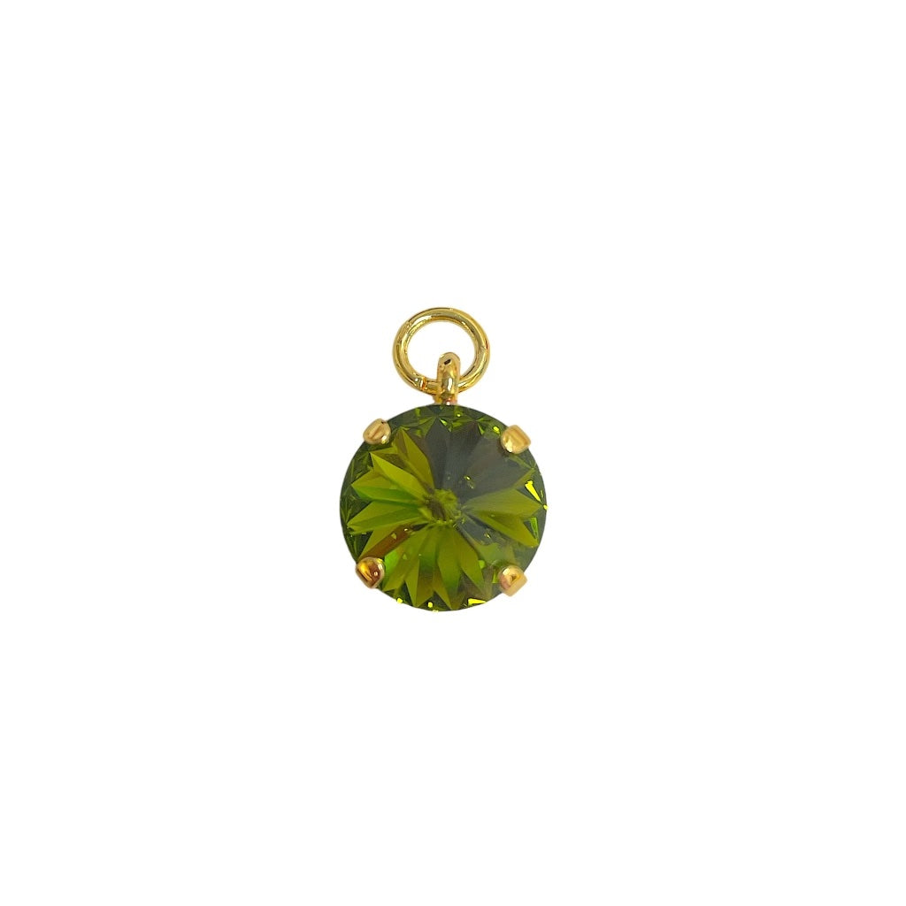 12MM Olive Green Swarovski Crystal Charm