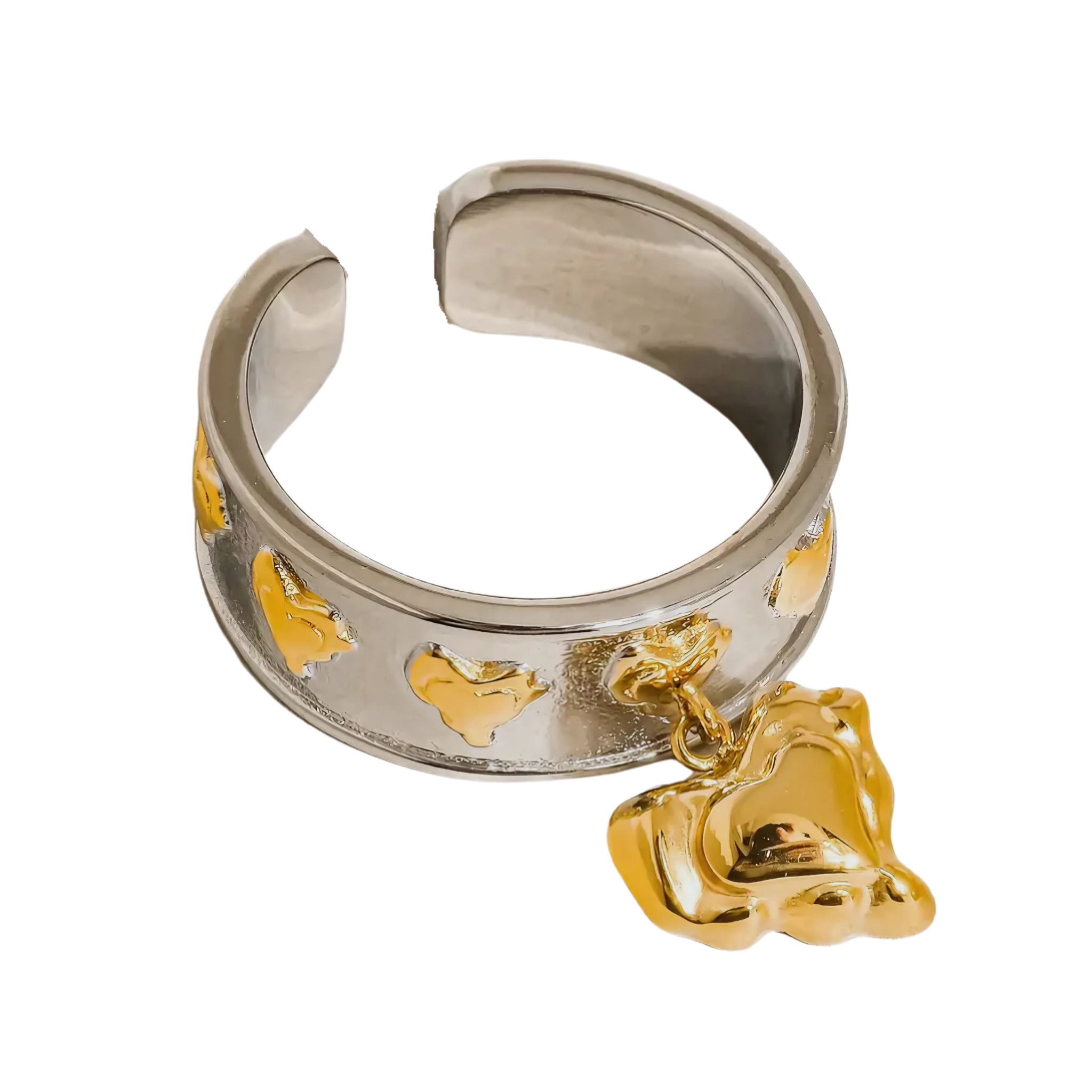 Alexia 18K Gold Non-Tarnish Multi Heart Dangle Ring