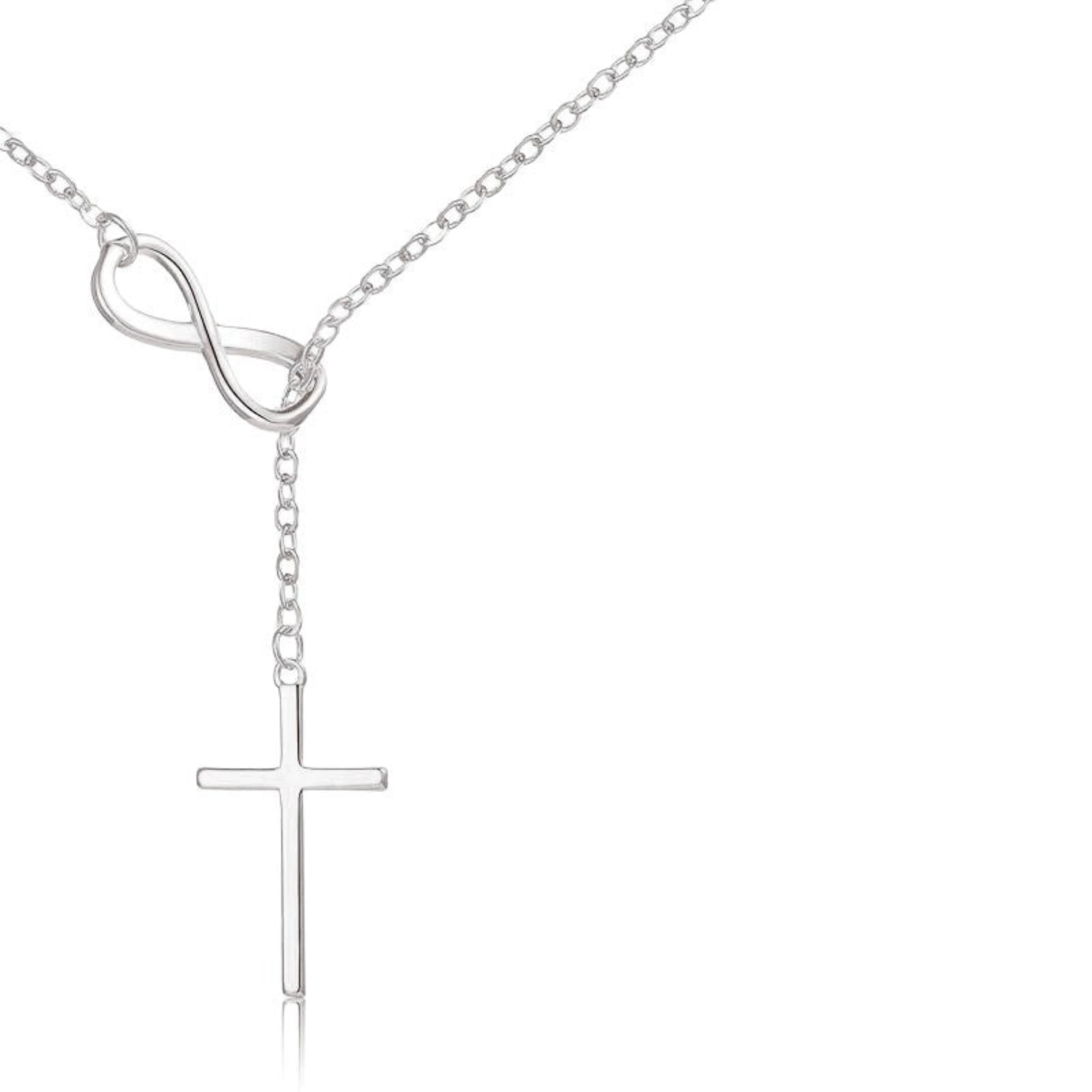 Classic Infinity Cross Lariat Y Necklace