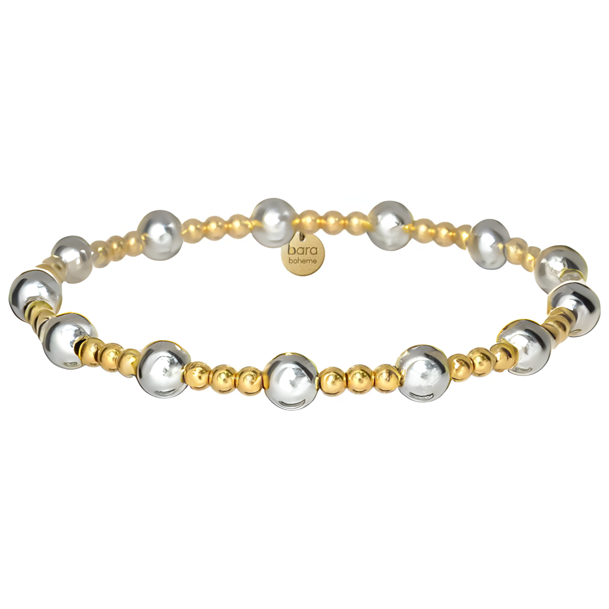 Gold filled beaded bracelet named Jasmine by BARA BOHEME, featuring elegant beads and a delicate design.