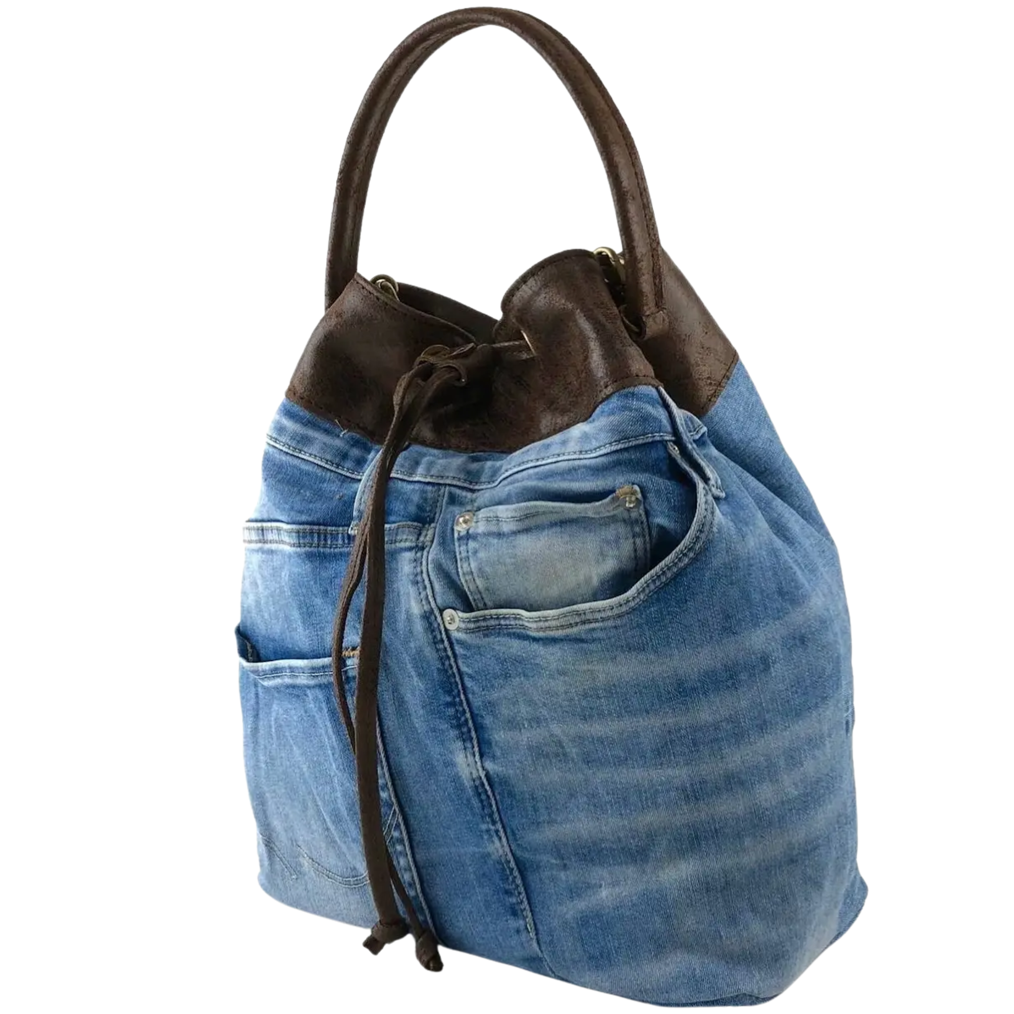 Denim bag Secchiello Teresa Match Ele by Private label, featuring a stylish design and unique denim texture.