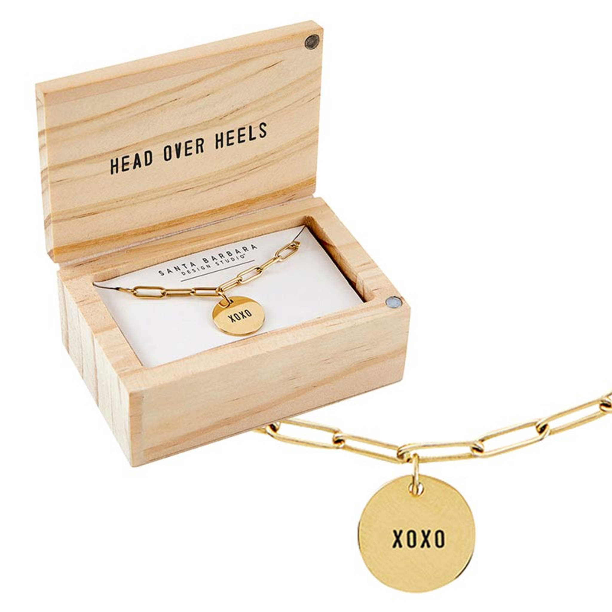 Link Chain Charm Necklace - XOXO