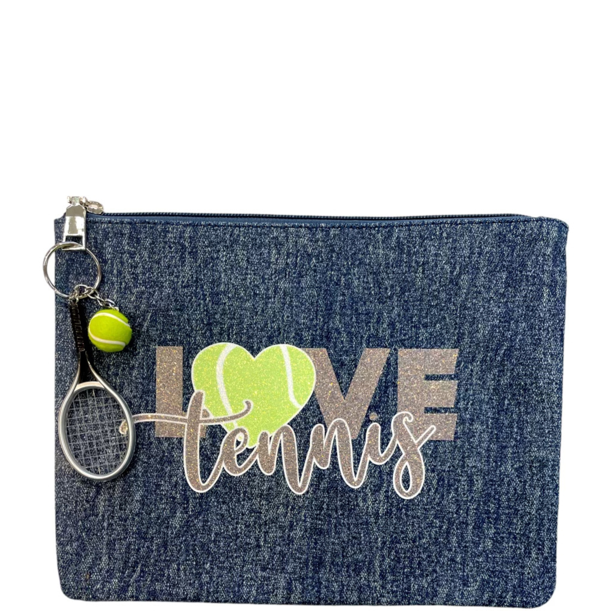 Love Tennis Denim Pouch