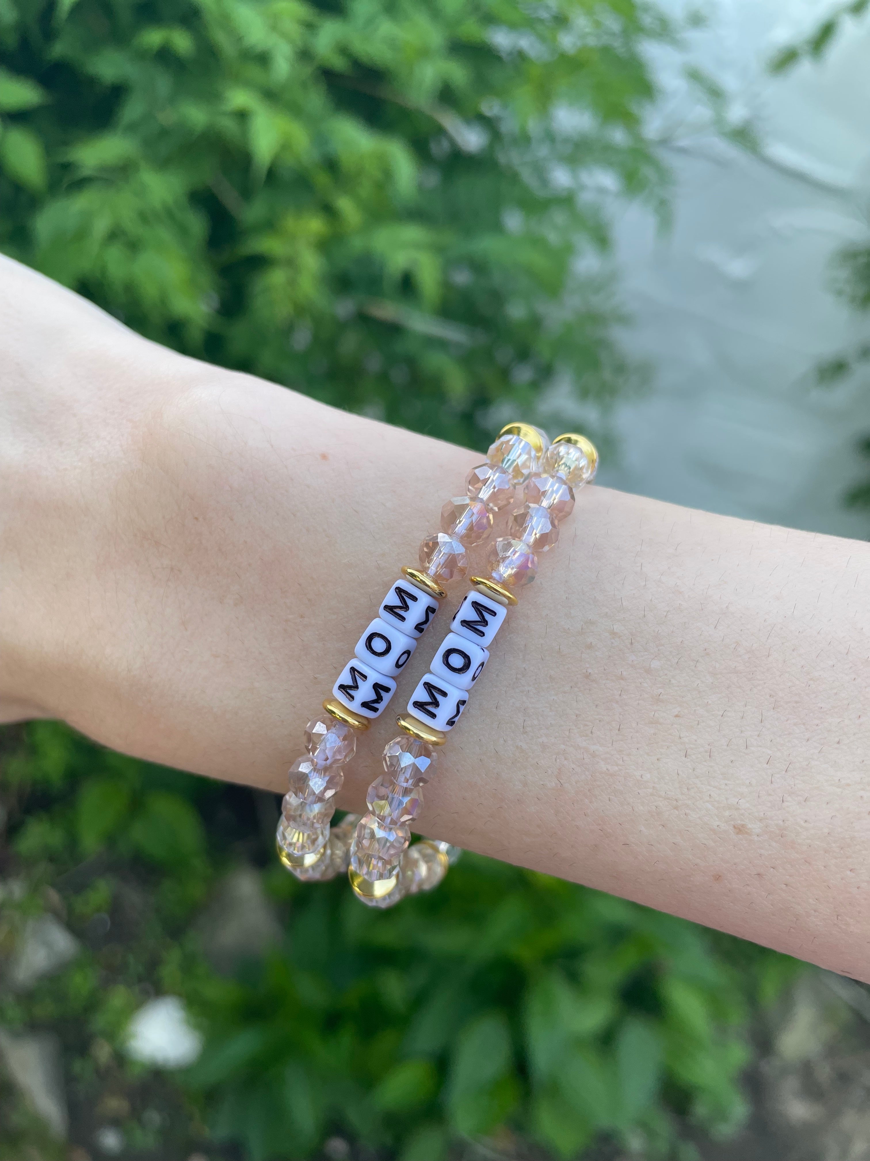 Mom Crystal Beaded Bracelet