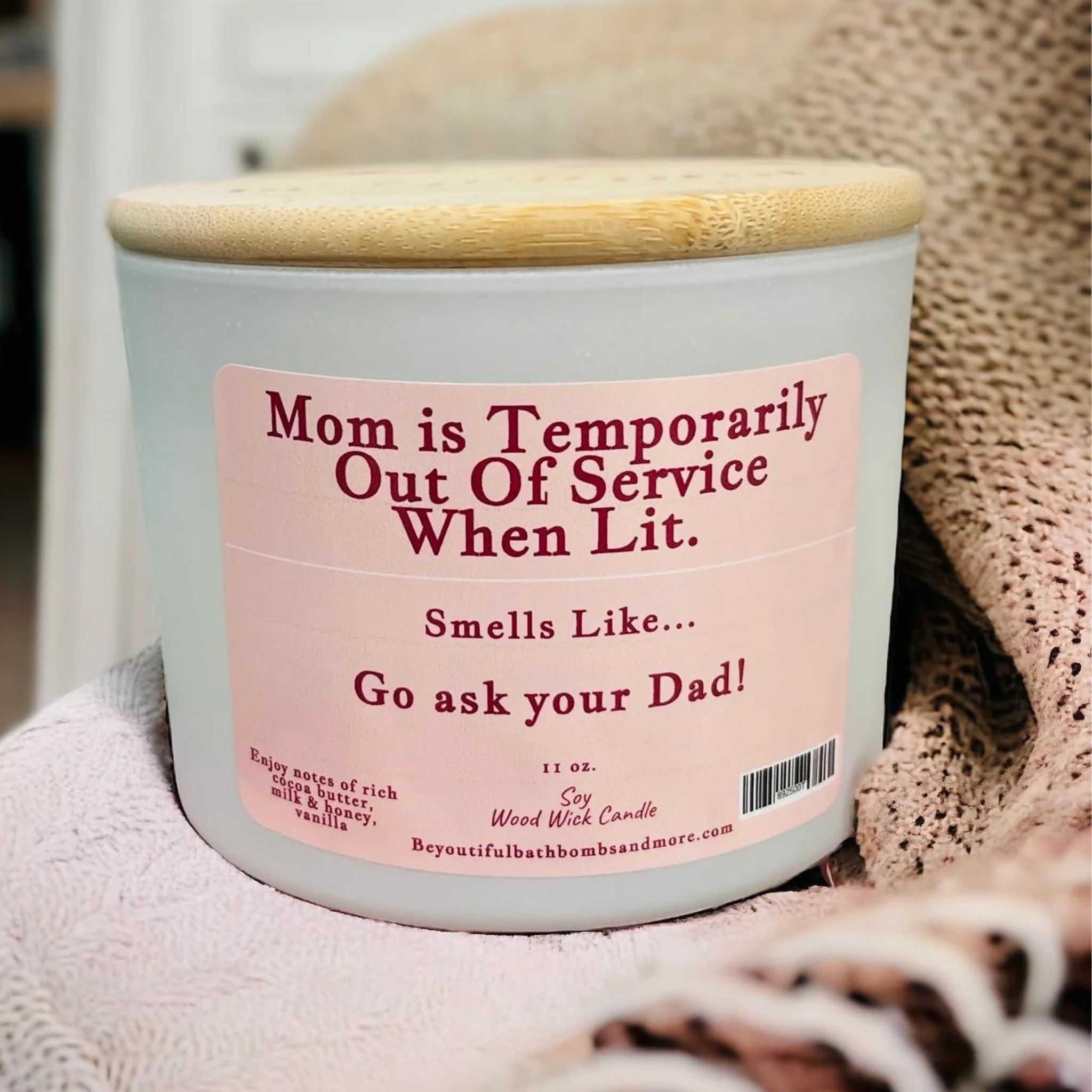 Mom Is Out Of Service Conversation Wood Wick Candle