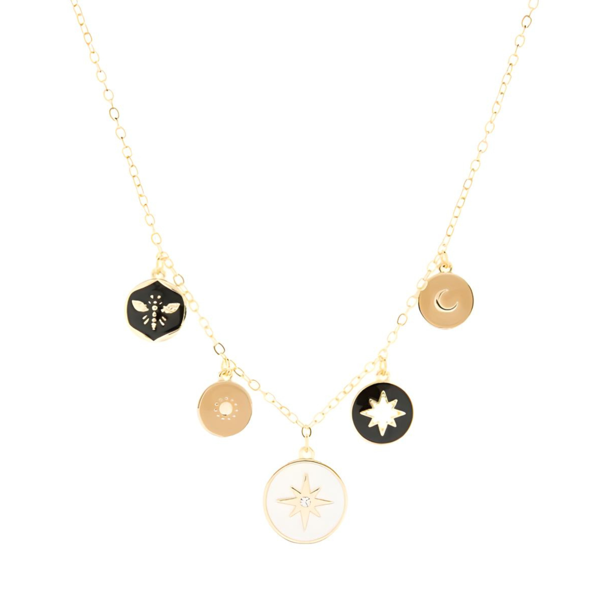 Multi Enamel Charm Necklace