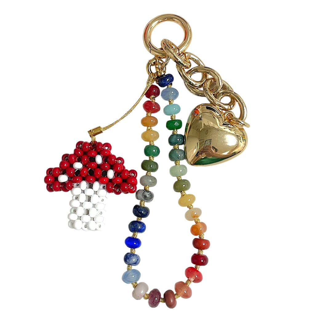 Mushroom Beaded Bag Charms