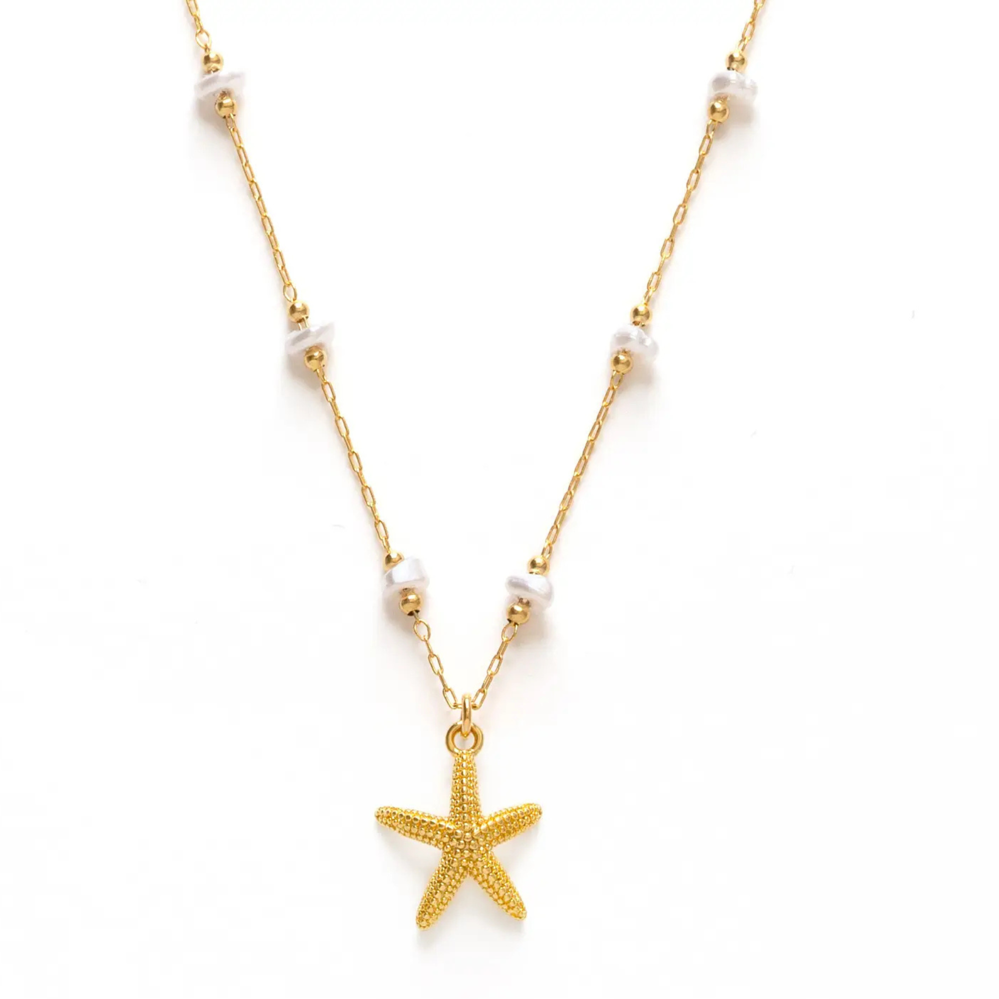 Starfish and Freshwater Pearl Necklace