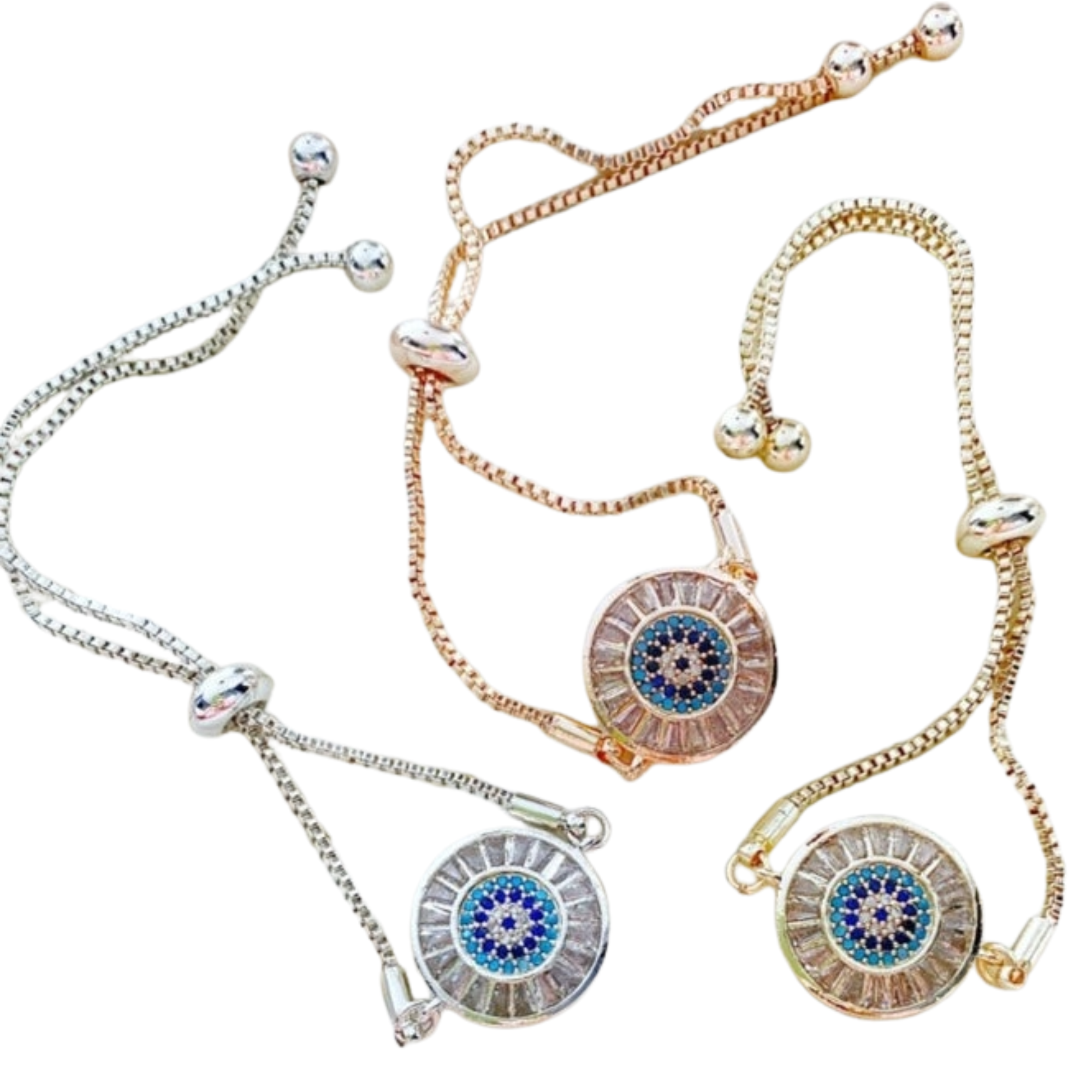 Cubic Zirconia Evil Eye Bracelet,Baguette Bracelet