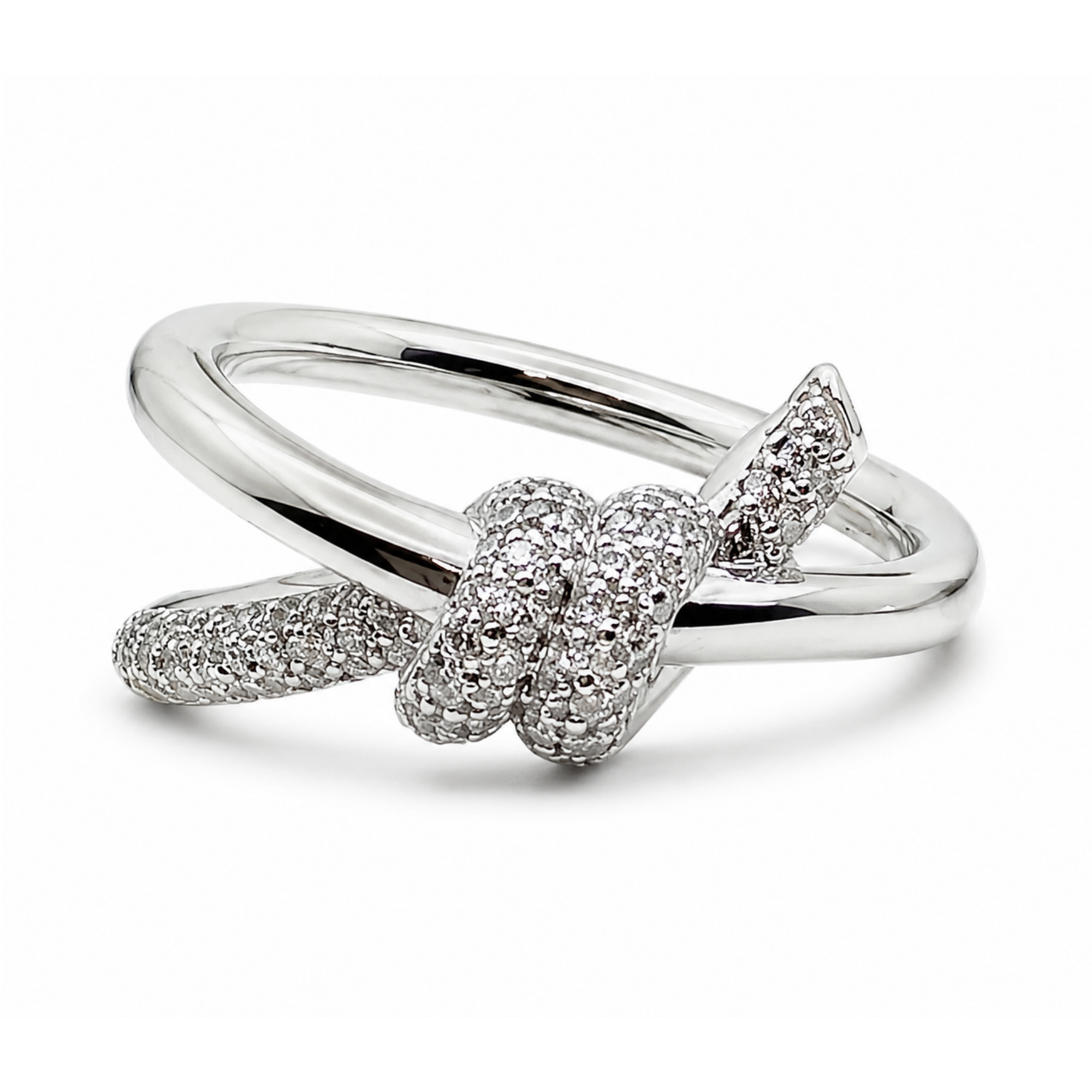 Pavé open-wrap ring - 925 Sterling Silver