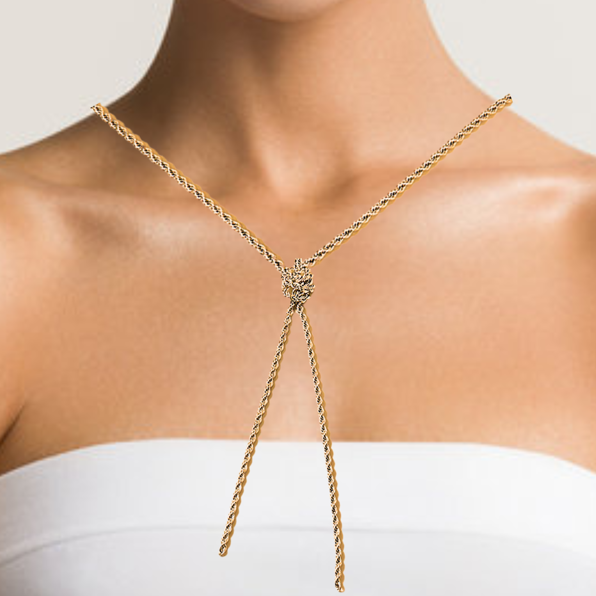 Gold Twist Chain Knot Necklace