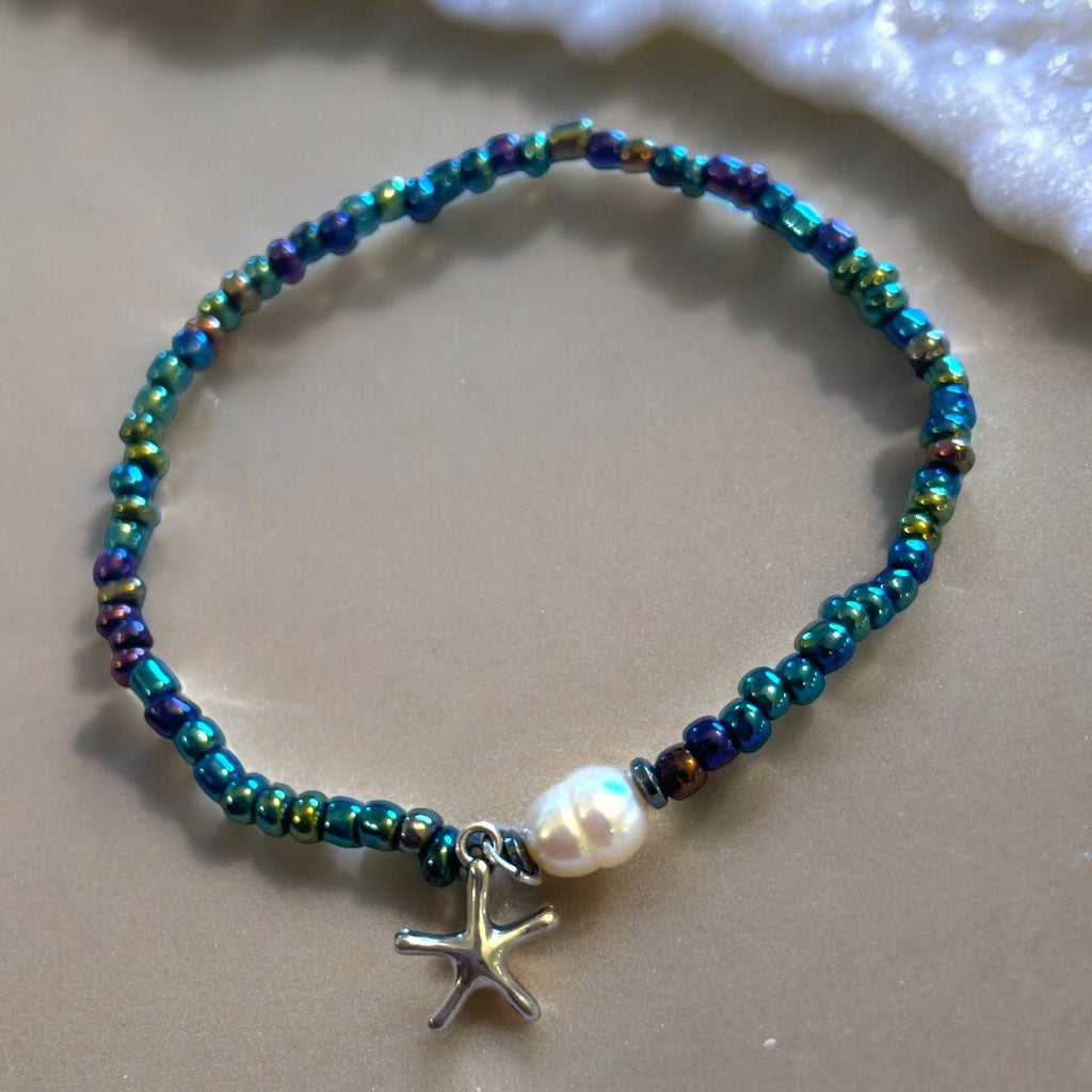 Midnight Siren Freshwater Pearls Anklet Set