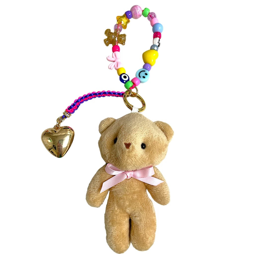 Plush Teddy Bear Beaded Bag Charms