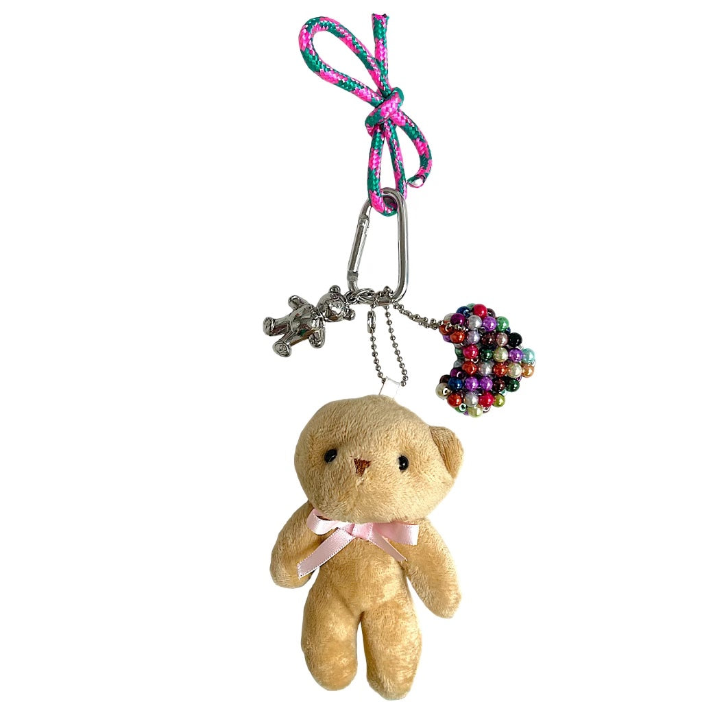 Plush Teddy Bear Beaded Bag Charms