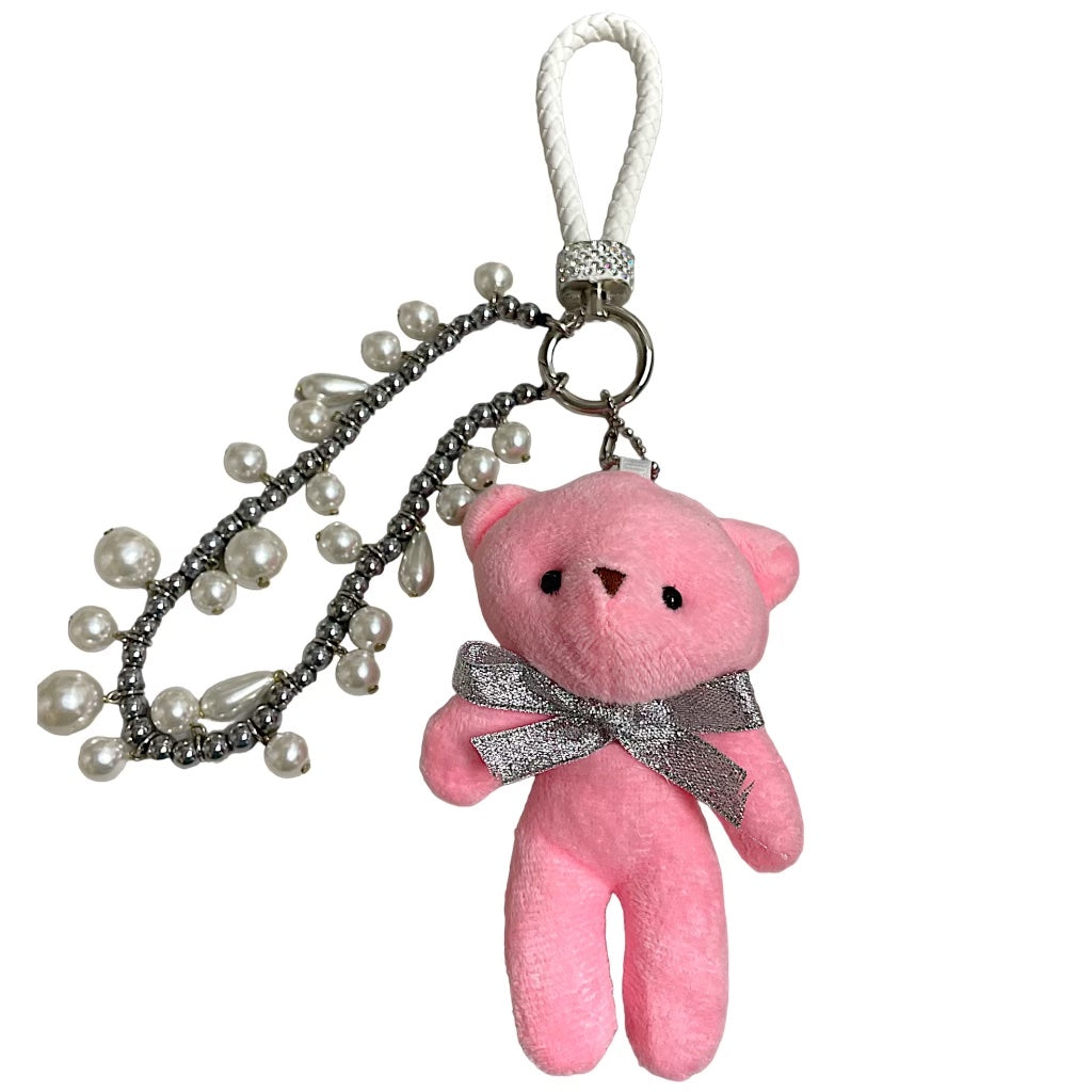 Plush Teddy Bear Beaded Bag Charms