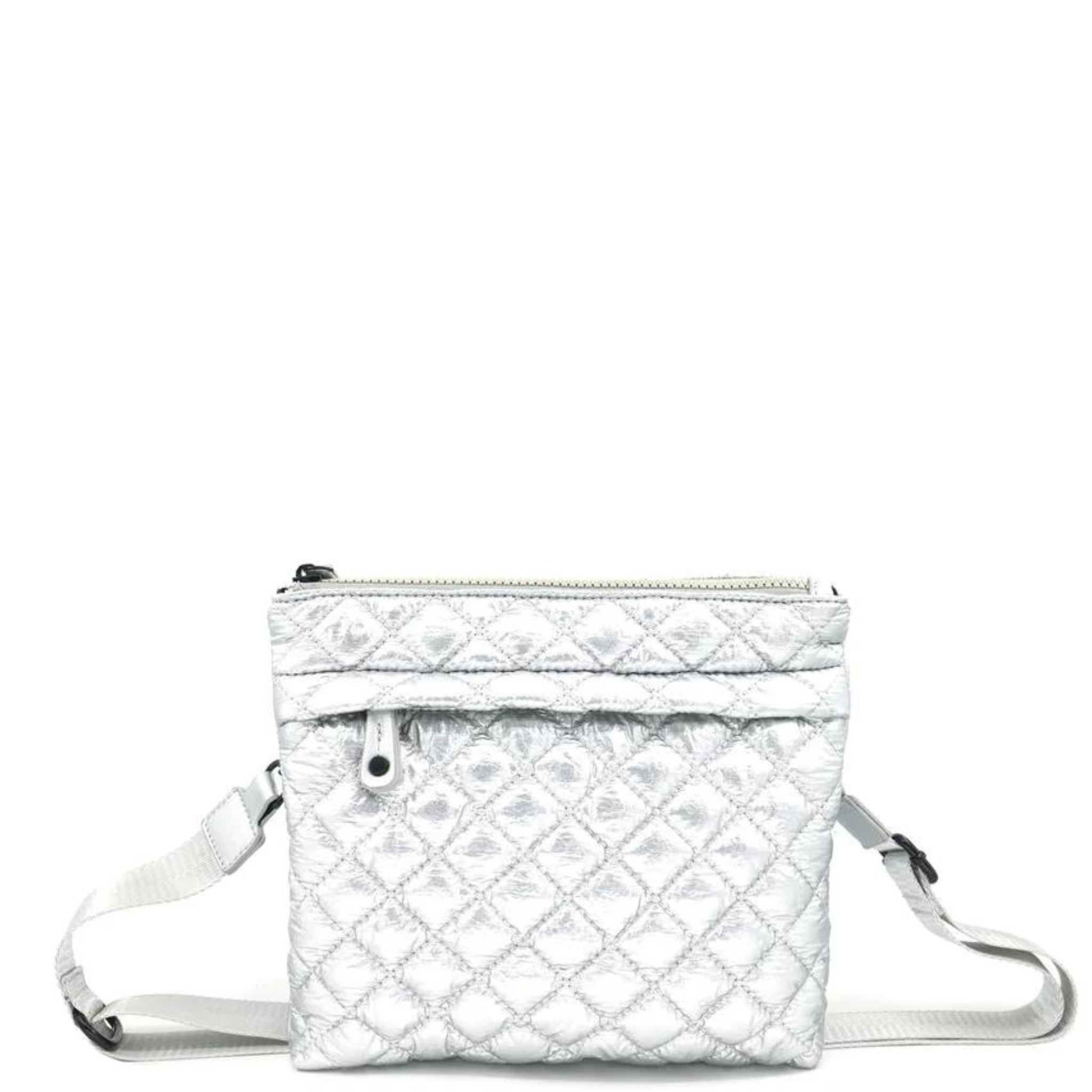 N/S Quilted Nylon Crossbody with Outside Pockets