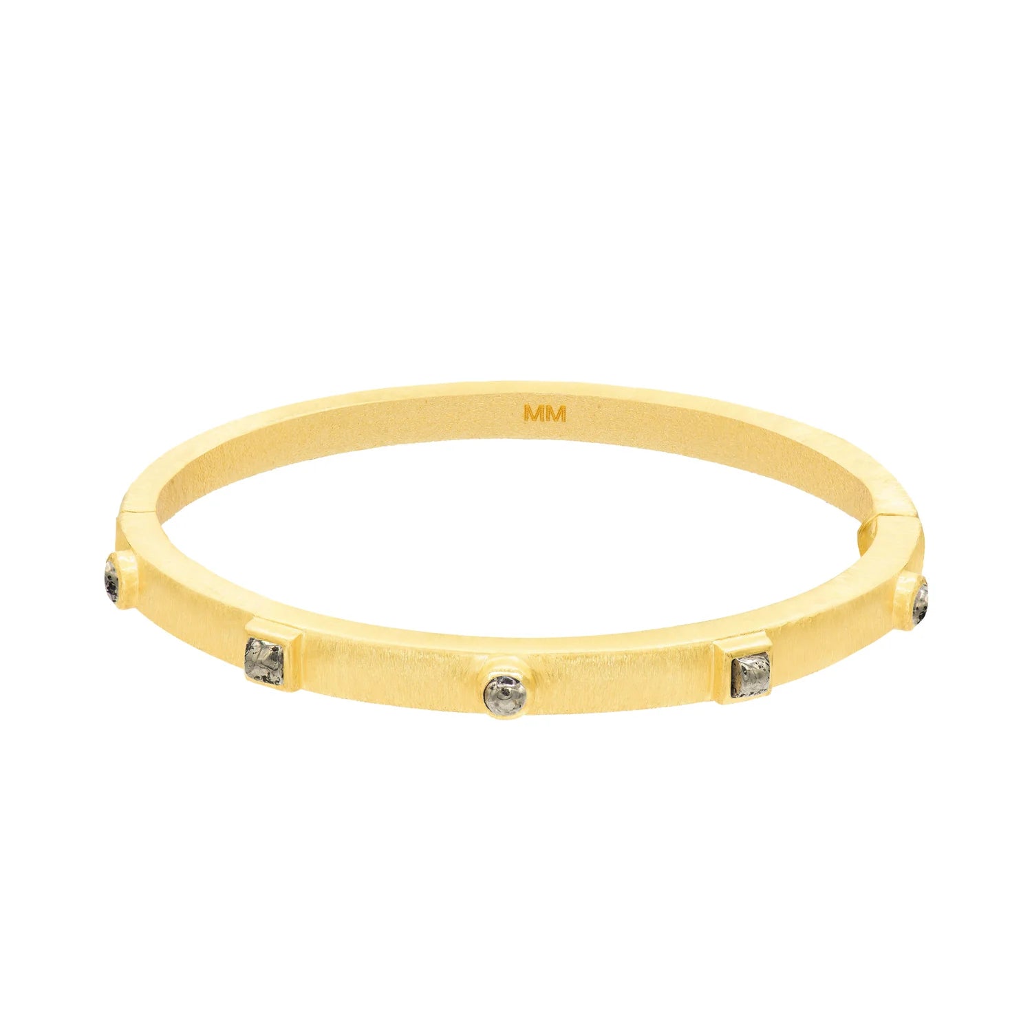 Kota hinge bracelet by Marcia Moran, featuring a sleek design with a modern metallic finish.