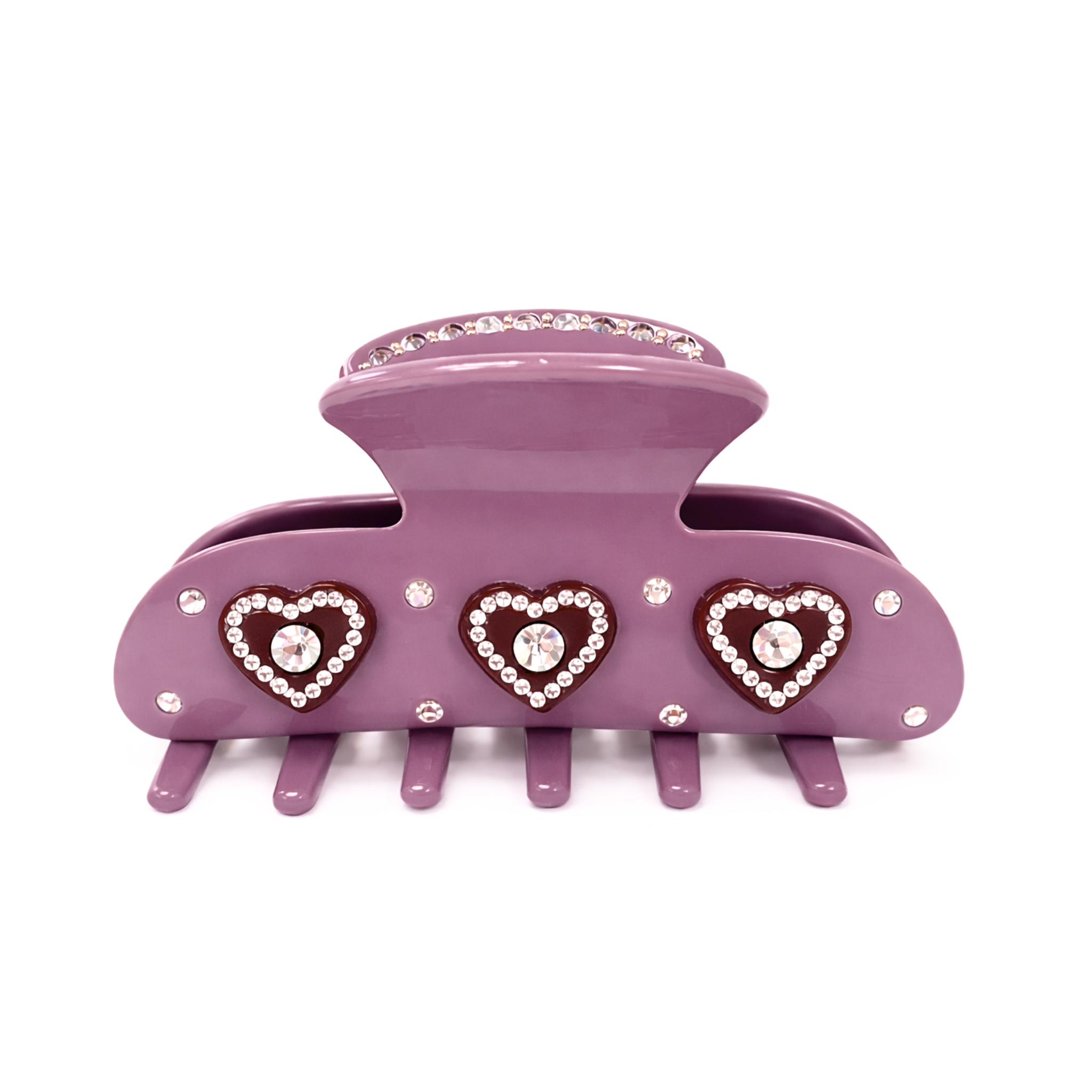 Lilac Heart Stone Clip