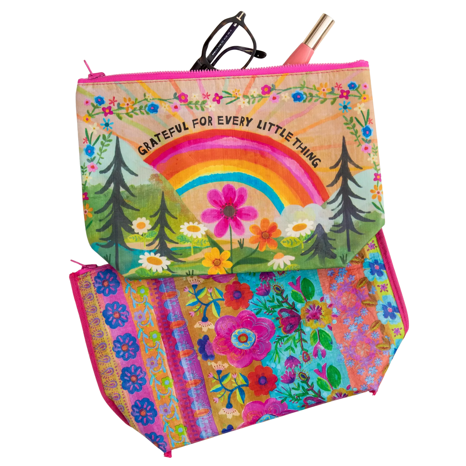 Recycled Reversible Zipper Pouch
