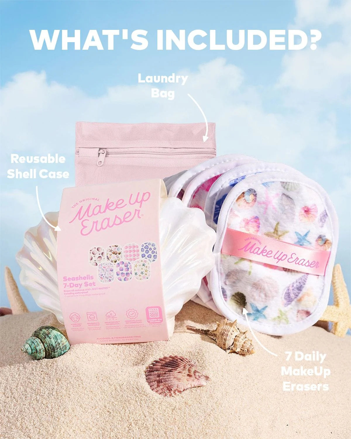 The Original MakeUp Eraser  Seashells 7-Day Set