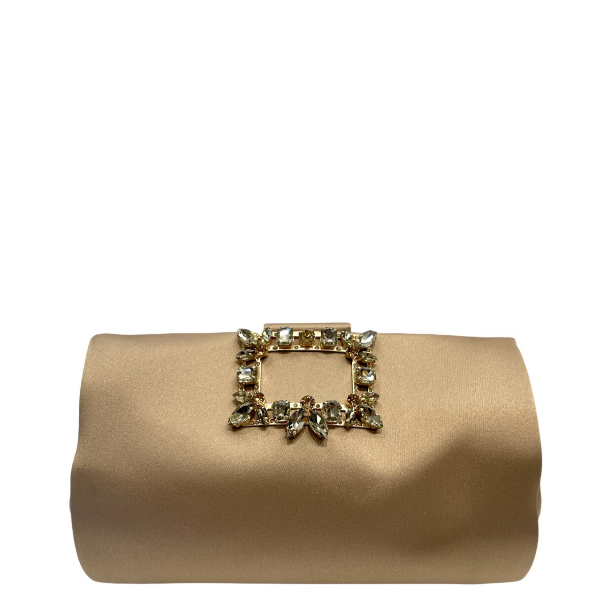 Satin clutch with Rhinestone Ornament