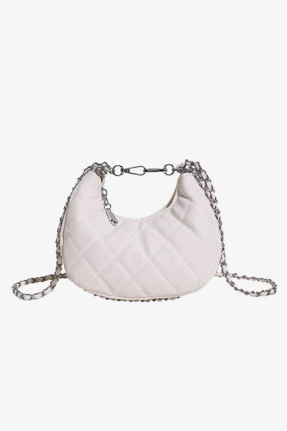 Quilted Vegan Leather Baguette Crossbody