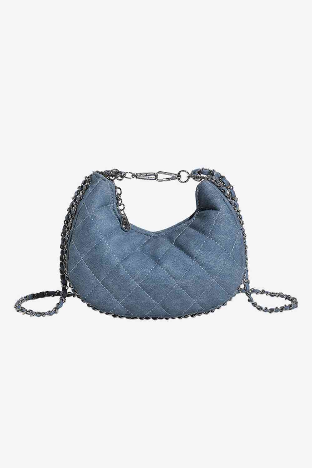 Quilted Vegan Leather Baguette Crossbody