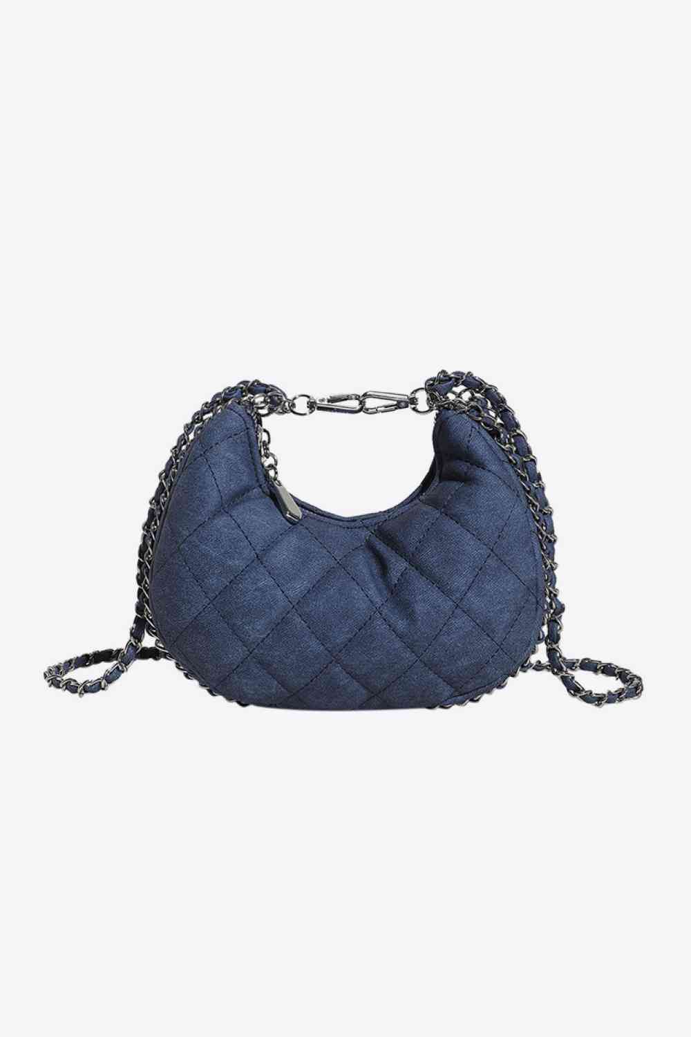 Quilted Vegan Leather Baguette Crossbody